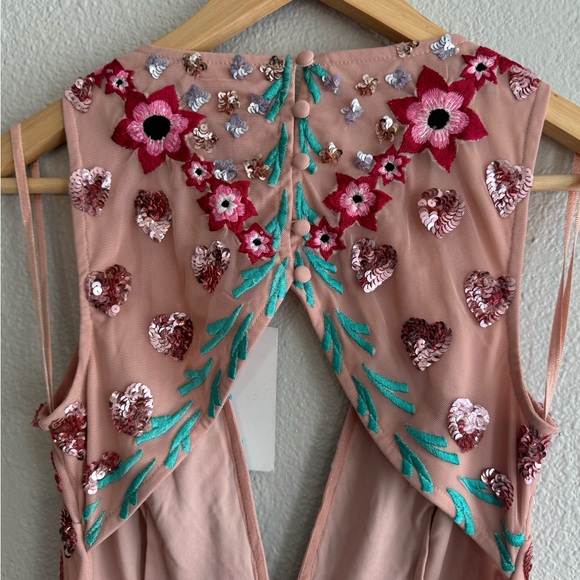 Maya Deluxe Embroidered Pink Maxi Dress - Picture 6 of 8